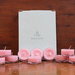 PartyLite Spiced Plum light pink Tealight Candles Set of 12 In Box Unused V0437